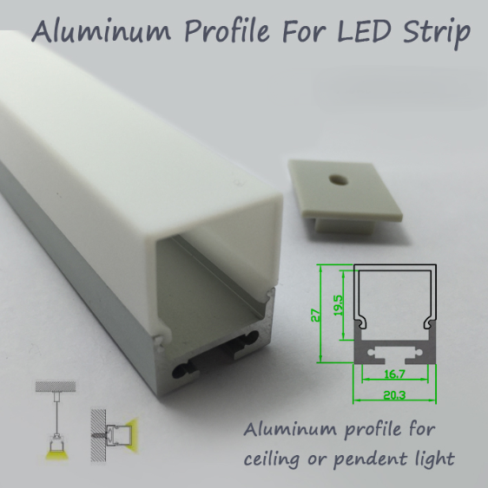 Perfil personalizado de alumínio personalizado extrusão de 5050/5730 Luzes de banda desenhadas dissipação de calor do canal suspensão montar perfil de iluminação diy