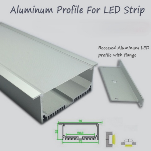 Perfil de extrusão de alumínio anodizado de R2U-047, chumbo em luzes de striptease, perfil de dissipador de calor de longa duração, luz diy personalizada