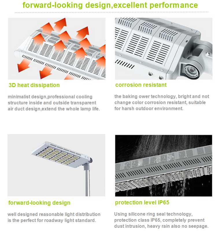 High Brightness 150 watt Outdoor Led Street Lights Rain-proof tructure