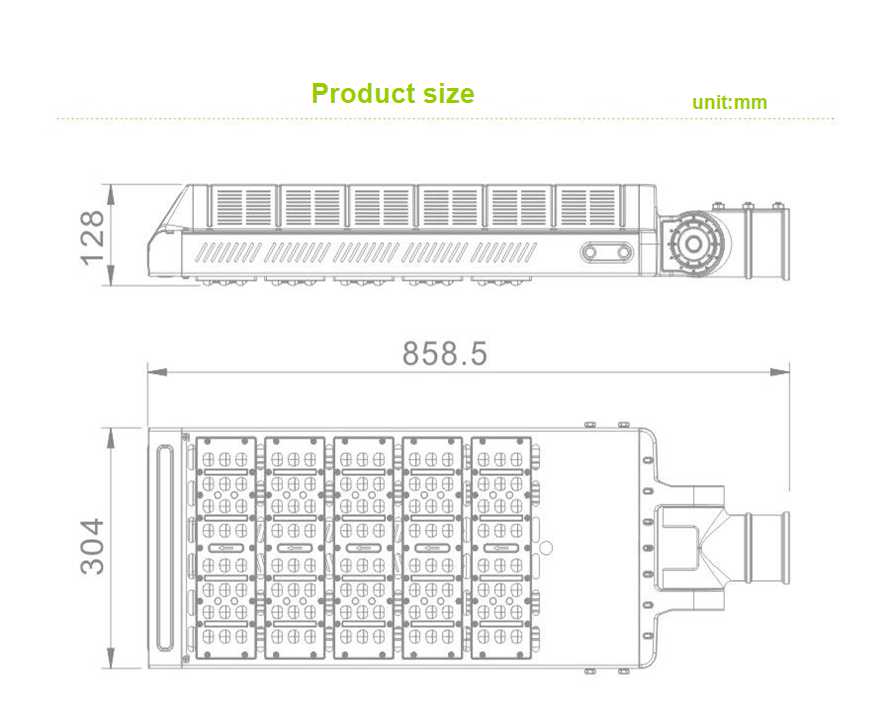 High Brightness 150 watt Outdoor Led Street Lights Rain-proof tructure